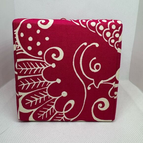 Vera Bradley Twirly Birds Pink Glass Ball Ornament In Fabric Box Retired 2010 - Picture 4 of 7